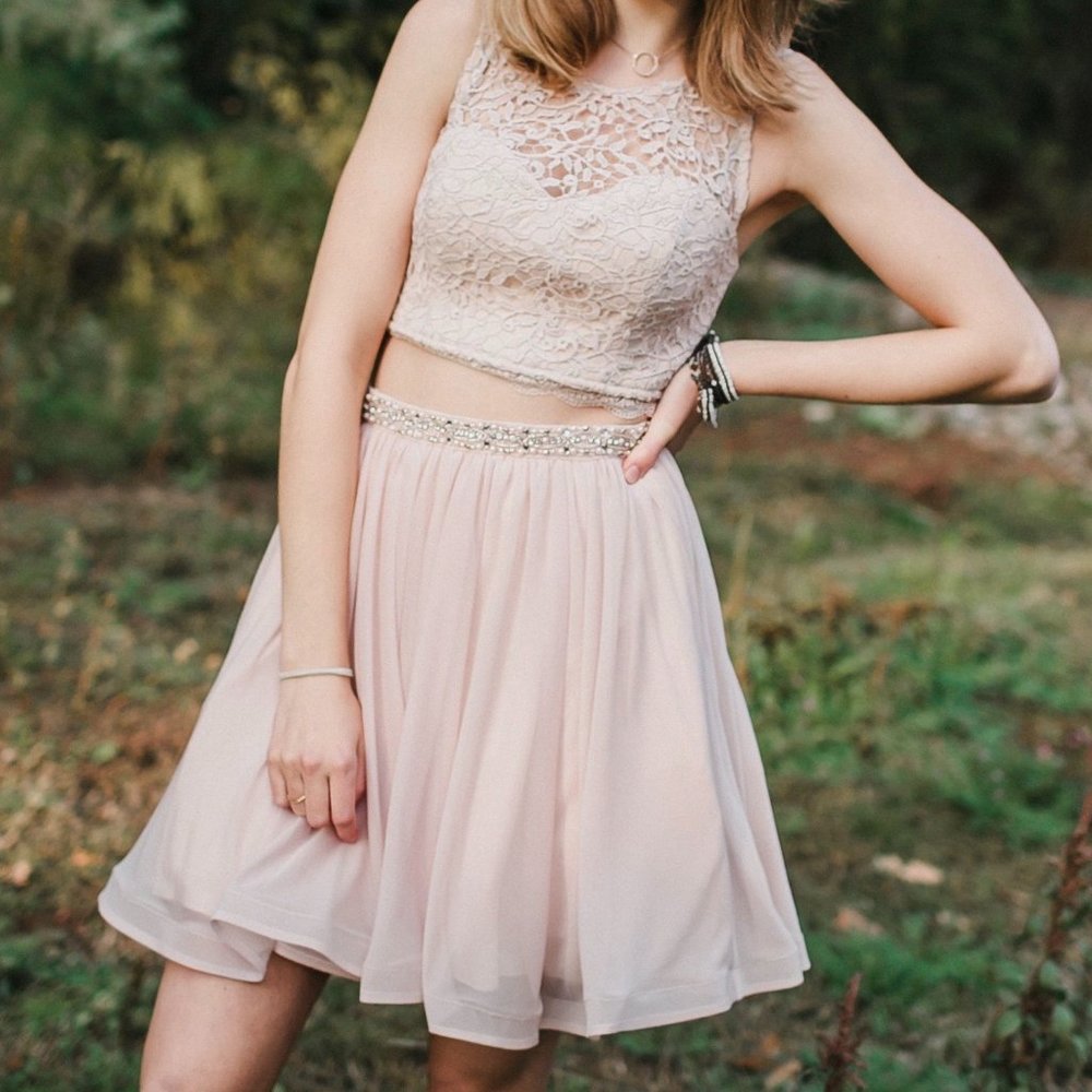 Size 1 Sequin Hearts Skirt/Crop Top